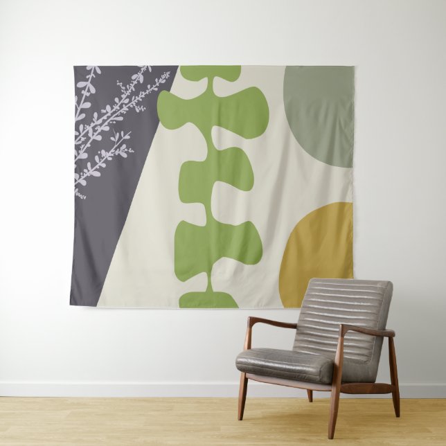 Abstract Geometric Shapes Modern Home Decor  Tapestry (In Situ (Horizontal))