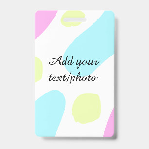 Abstract geometric shapes pastel add name photo ba badge