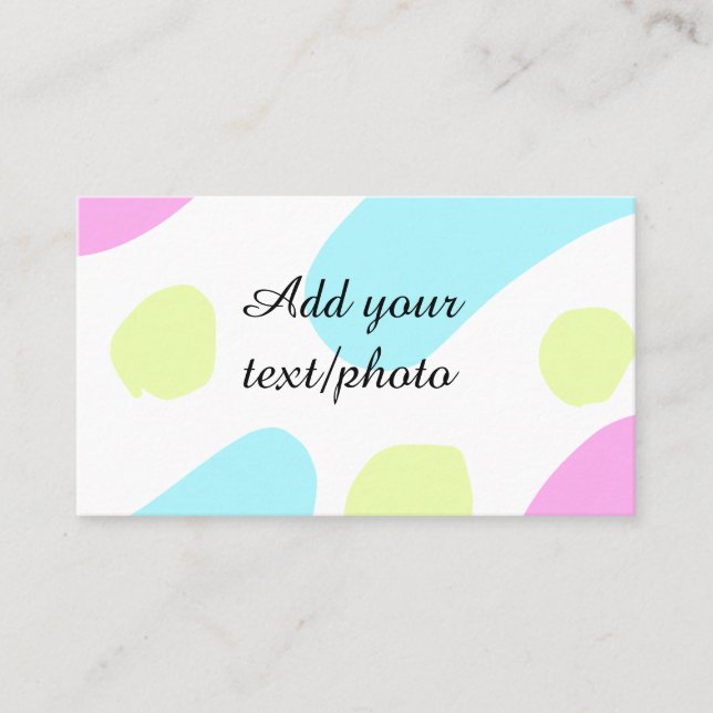 Abstract geometric shapes pastel add name photo ba business card (Front)