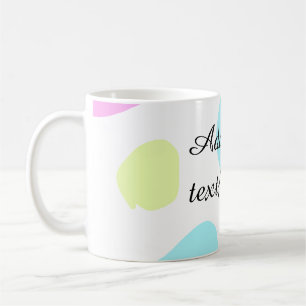 Abstract geometric shapes pastel add name photo ba coffee mug