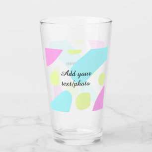 Abstract geometric shapes pastel add name photo ba glass