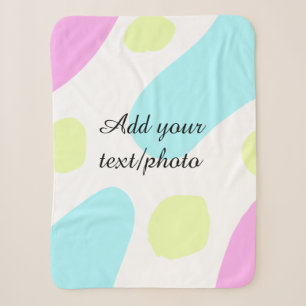 Abstract geometric shapes pastel add name photo ba sherpa blanket