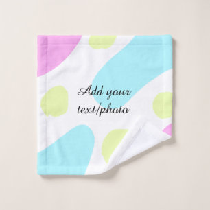 Abstract geometric shapes pastel add name photo ba wash cloth