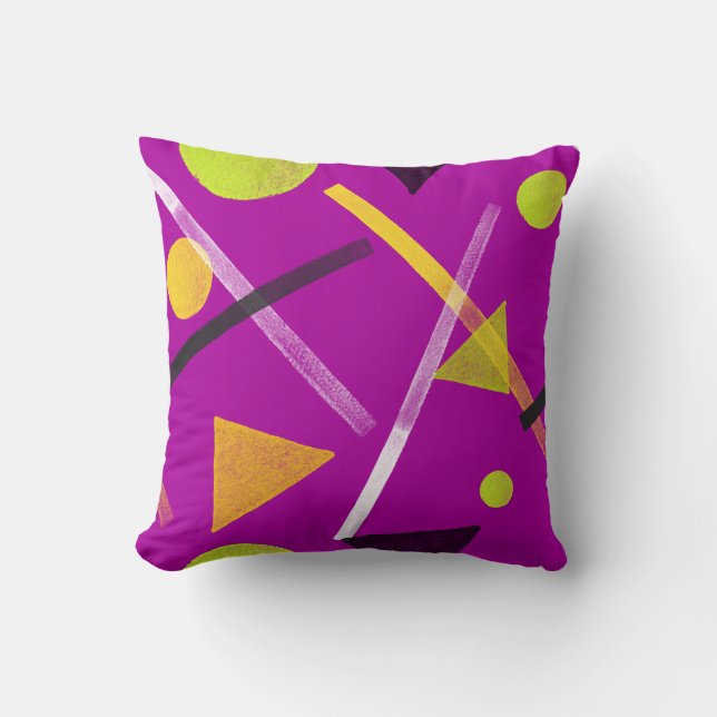 Abstract Geometric Shapes Pattern Throw Pillow (Front)