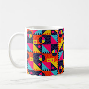 Abstract geometric shapes. Retro colourful illustr Coffee Mug