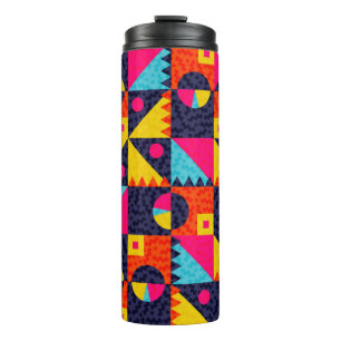 Abstract geometric shapes. Retro colourful illustr Thermal Tumbler