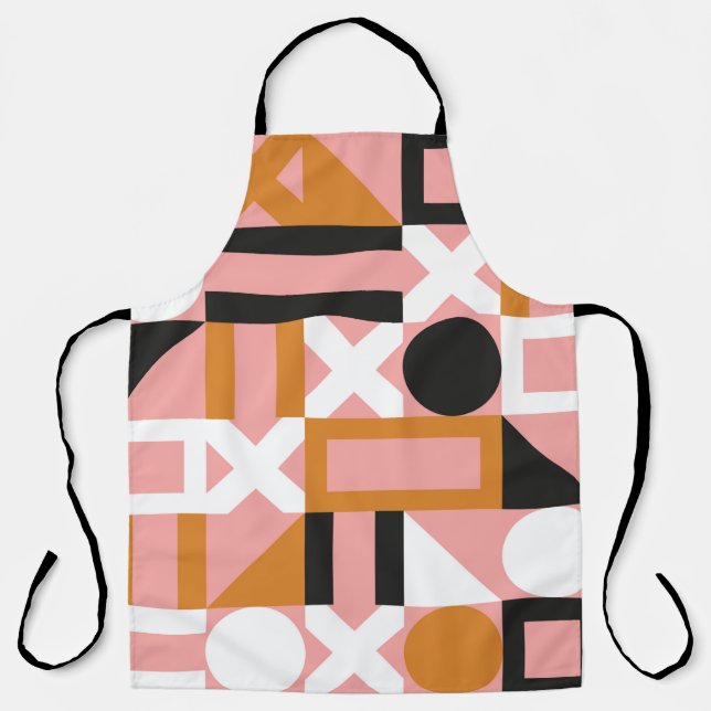 Abstract geometric shapes seamless pattern apron (Front)