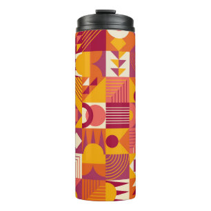 Abstract geometric shapes seamless pattern thermal tumbler