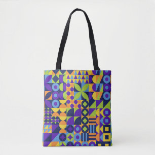 Abstract geometric shapes seamless pattern tote bag