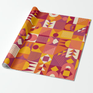 Abstract geometric shapes seamless pattern wrapping paper