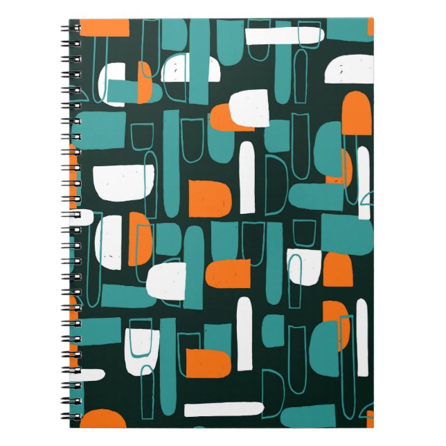Abstract Geometric Shapes, Vintage Style. Notebook (Front)