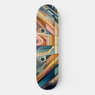 Abstract Geometric Skateboard: Bold, Colourful Skateboard
