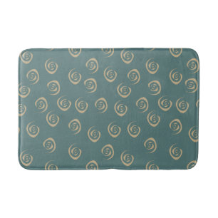 abstract geometric spirals pattern bath mat