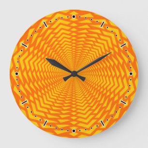 Abstract Geometric Sun-Like Pattern Wall Clock