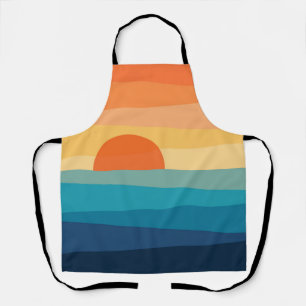 Abstract geometric sunrise apron