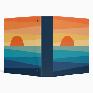 Abstract geometric sunrise binder