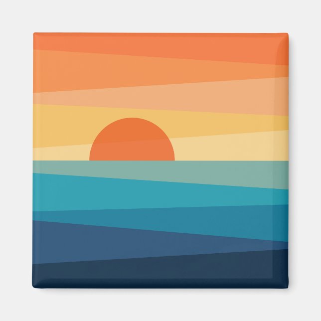 Abstract geometric sunrise magnet (Front)