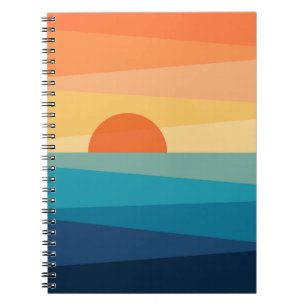 Abstract geometric sunrise notebook