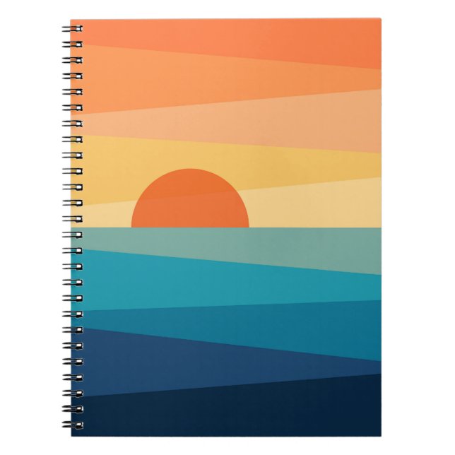 Abstract geometric sunrise notebook (Front)