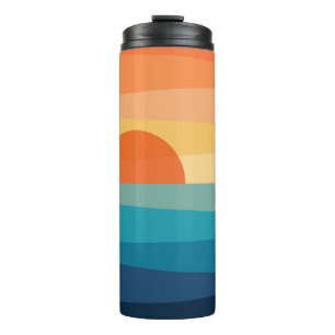 Abstract geometric sunrise thermal tumbler