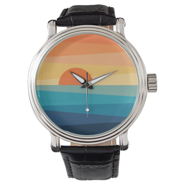 Abstract geometric sunrise watch (Front)