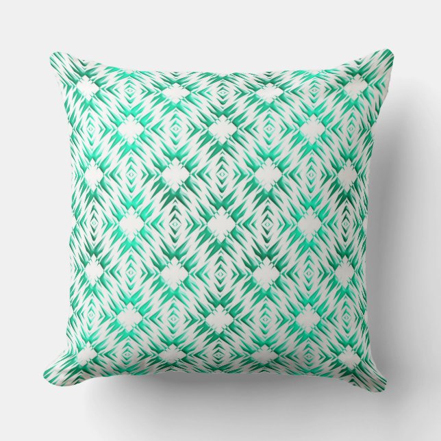 Abstract geometric teal pattern. throw pillow (Front)