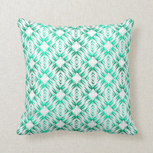 Abstract geometric teal pattern. throw pillow