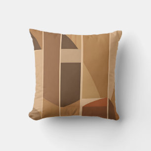 Abstract Geometric Terracotta Midcentury Modern Throw Pillow