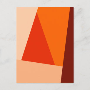 Abstract Geometric Triangle Design in Warm Colours Postcard