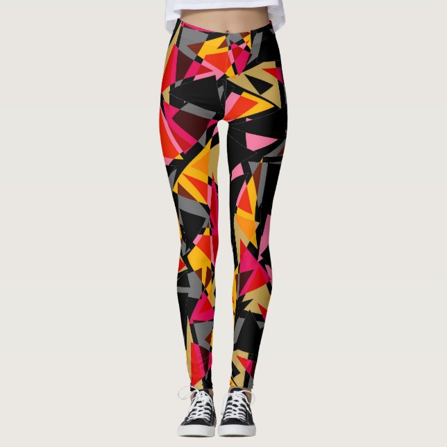 Abstract, Geometric, Triangles, Geometric Shapes L Leggings (Front)