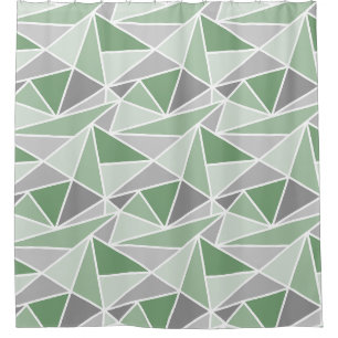 Abstract Geometric Triangles, Sage Green, Grey