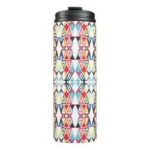 Abstract Geometric Tribal Line Pattern Thermal Tumbler