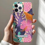 Abstract Geometric Tropical Jungle Pattern Custom iPhone 12 Case<br><div class="desc">Abstract Geometric Tropical Jungle Pattern Custom Case. Cute stylish cool trendy personalized custom cell phone case design. Personalize this custom design with your own name or text. Makes a great birthday,  Christmas,  or everyday gift.</div>