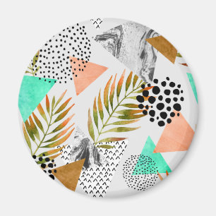 Abstract Geometric Tropical Leaf Pattern Magnet