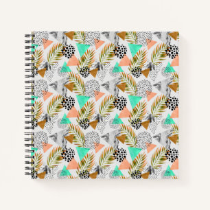 Abstract Geometric Tropical Leaf Pattern Notebook