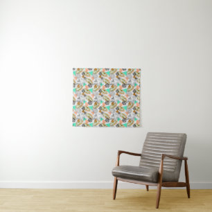 Abstract Geometric Tropical Leaf Pattern Tapestry