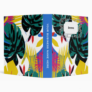 Abstract Geometric Tropical Monstera Plants Binder