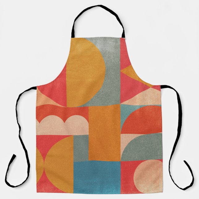 Abstract Geometric: Vintage Paper Texture Apron (Front)