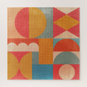 Abstract Geometric: Vintage Paper Texture Jigsaw Puzzle
