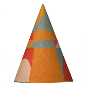 Abstract Geometric: Vintage Paper Texture Party Hat