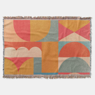 Abstract Geometric: Vintage Paper Texture Throw Blanket