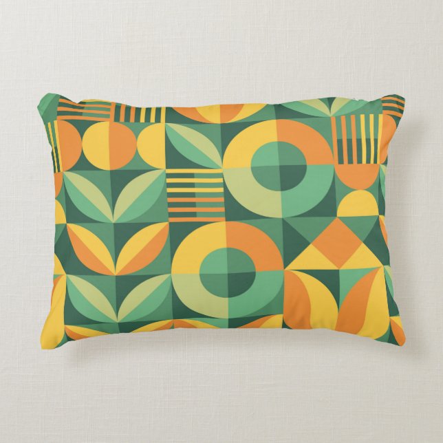 Abstract geometric vintage pattern in Scandinavian Accent Pillow (Front)