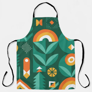 Abstract geometric vintage pattern in Scandinavian Apron