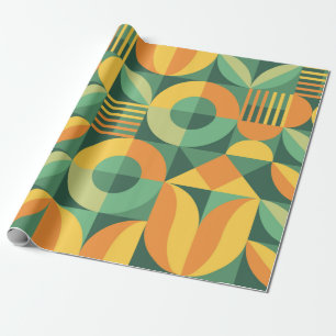 Abstract geometric vintage pattern in Scandinavian Wrapping Paper