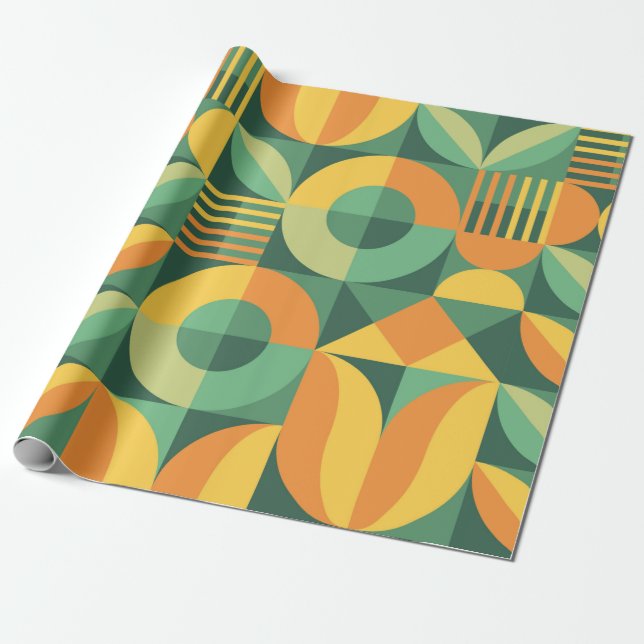 Abstract geometric vintage pattern in Scandinavian Wrapping Paper (Unrolled)