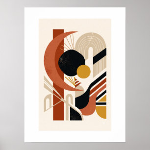 Abstract Geometric Wall Art Print Mid Century Mo