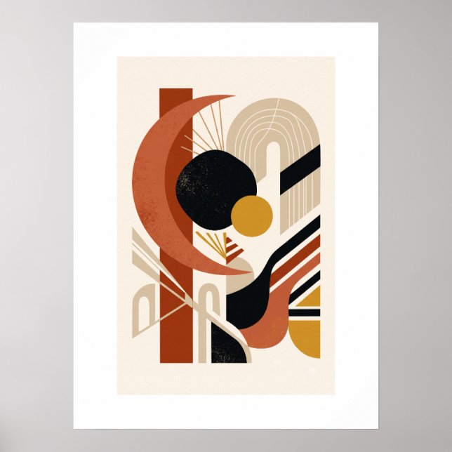 Abstract Geometric Wall Art Print | Mid Century Mo (Front)
