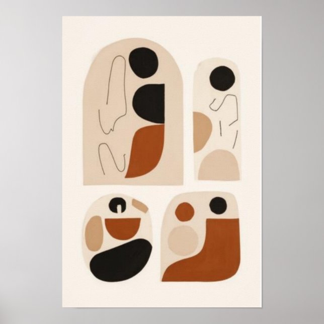 Abstract Geometric Wall Art Set | Mid-Century Mode (Front)