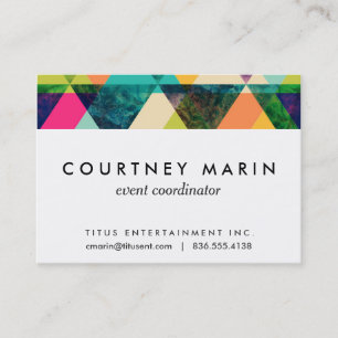 Abstract Geometric watercolor triangle pattern Business Card