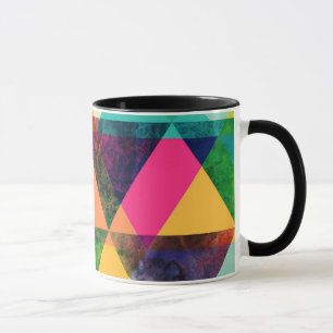 Abstract Geometric watercolor triangle pattern Mug